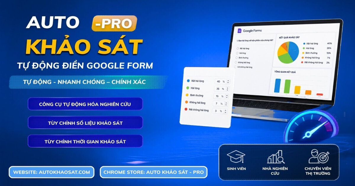 Tự động điền Google Forms nhanh chóng với Auto Khảo Sát - Pro